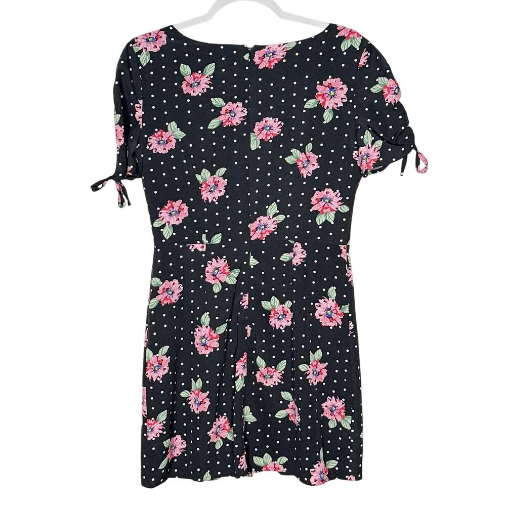 Superdown Lainie Button Front Mini Dress Black Fl… - image 4